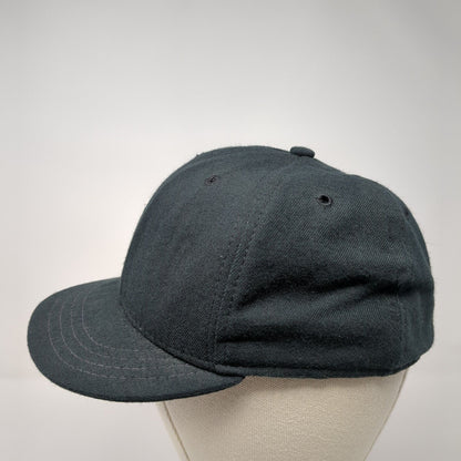 New Era Fitted Hat Black 6 7/8 Solid Blank 6 Panel Vent Holes Outdoor