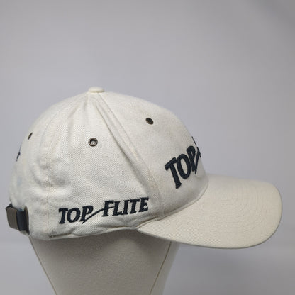 Top Flite Baseball Cap Beige One Size Adjustable Embroidered Vented Holes