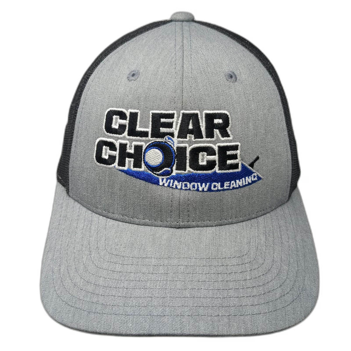 Richardson Trucker Hat Gray L Clear Choice Window Cleaning Mesh Back Snapback
