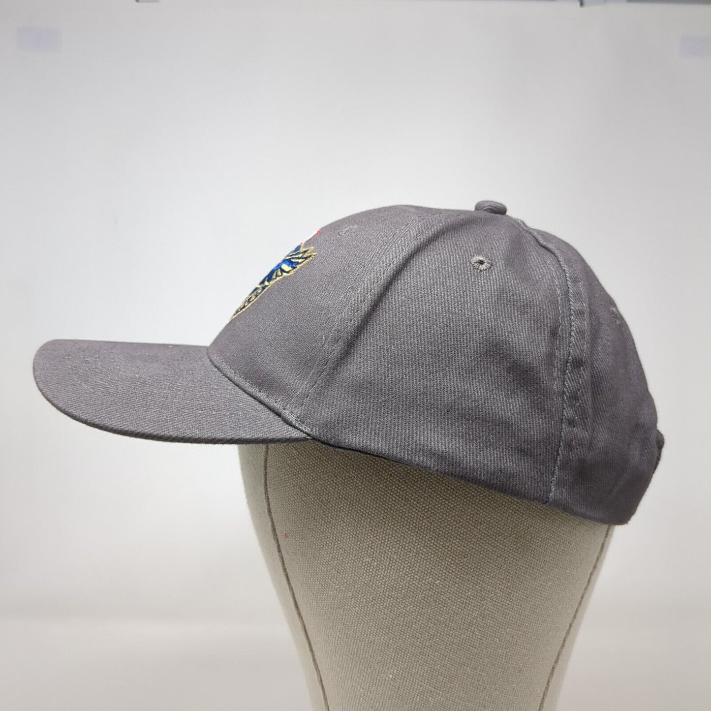 NRA Golden Eagles Strapback Hat Gray OSFA Adjustable Embroidered