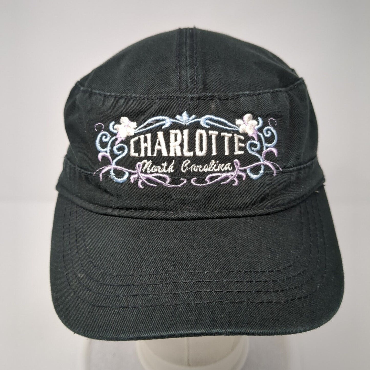 Charlotte North Carolina Strapback Cadet Army Hat Black One Size Solid