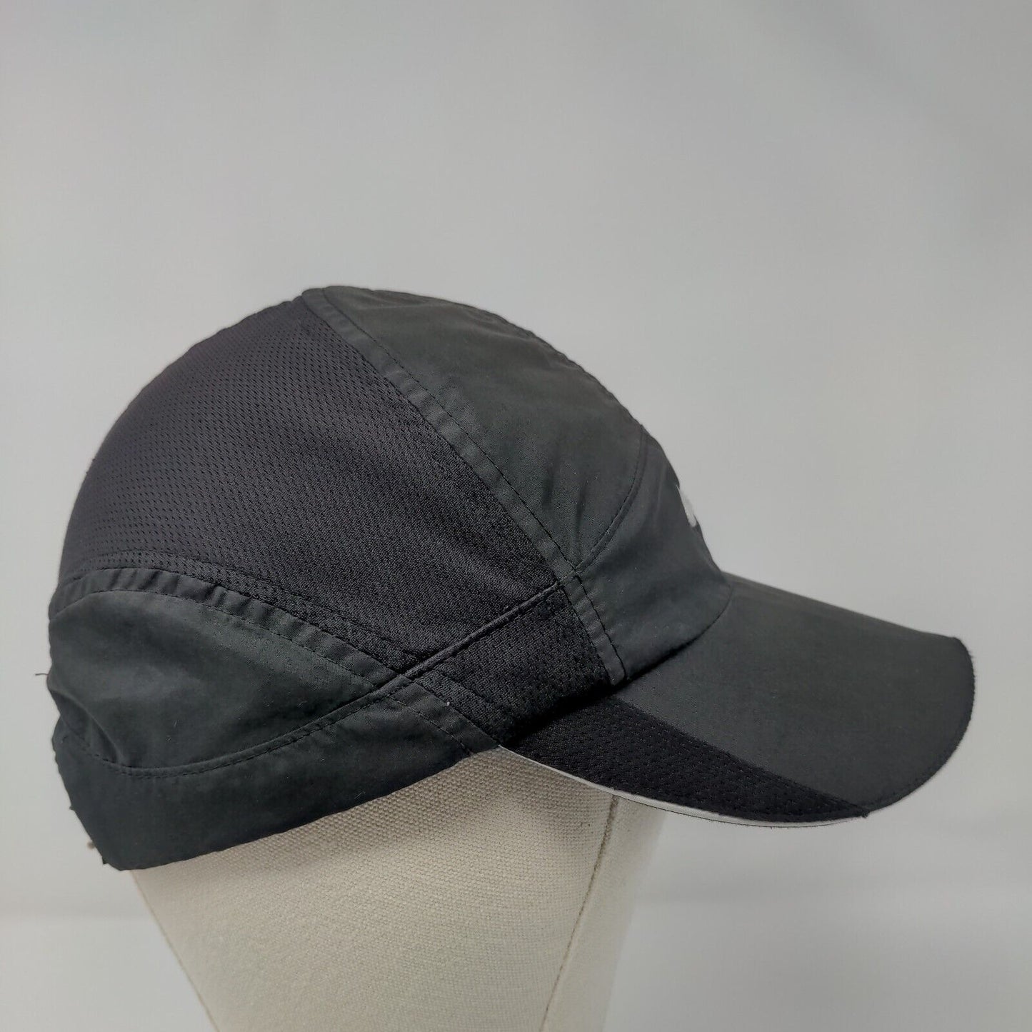 Nike Fit Dry Strapback Hat Black OSFA Adjustable Swoosh Running