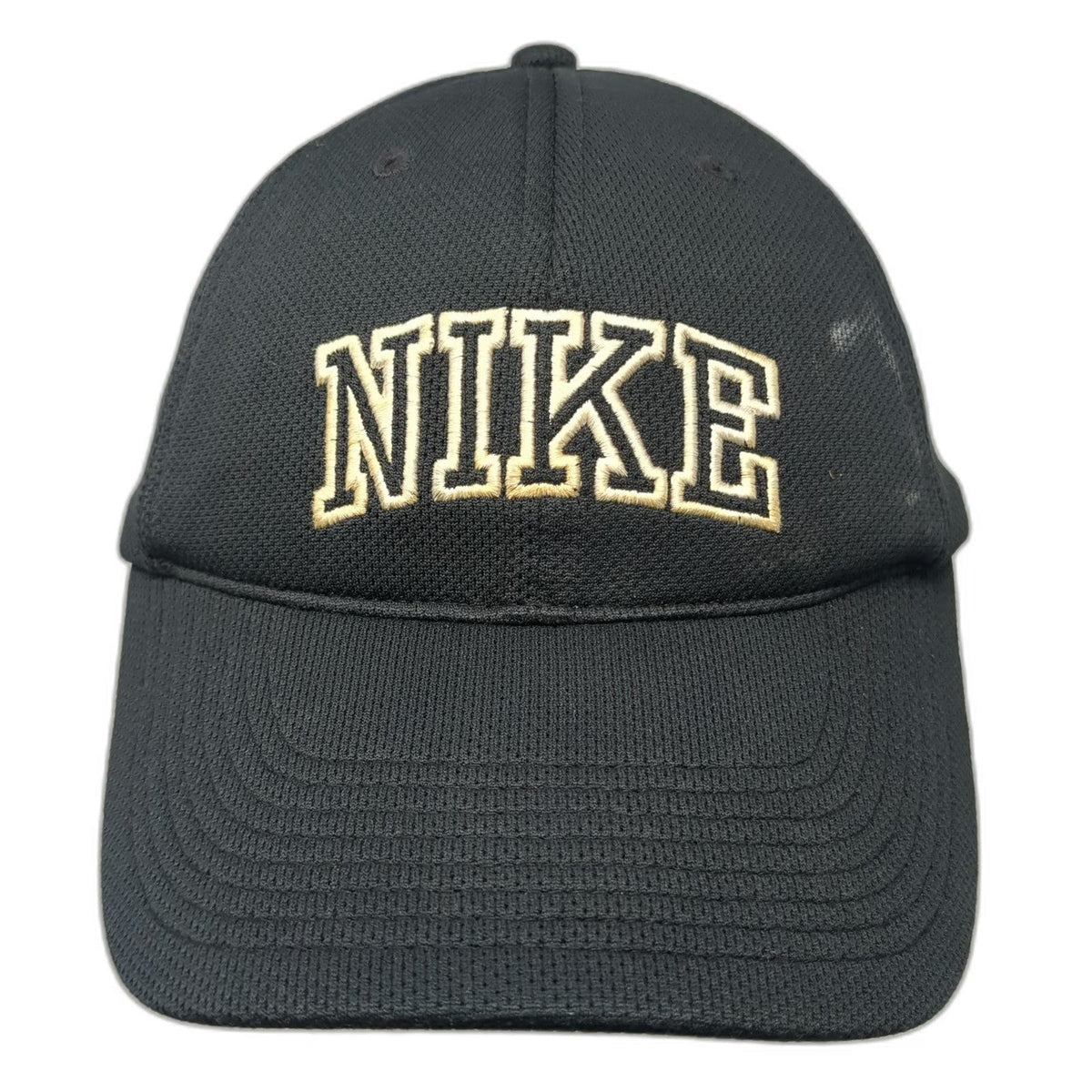 Nike Baseball Cap Black One Size Strapback Gold Embroidered Collegiate Logo Hat