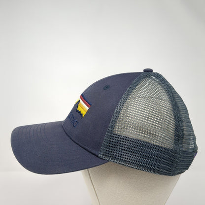 Patagonia Line Logo Snapback Trucker Hat Blue One Size Mesh Back Embroidered