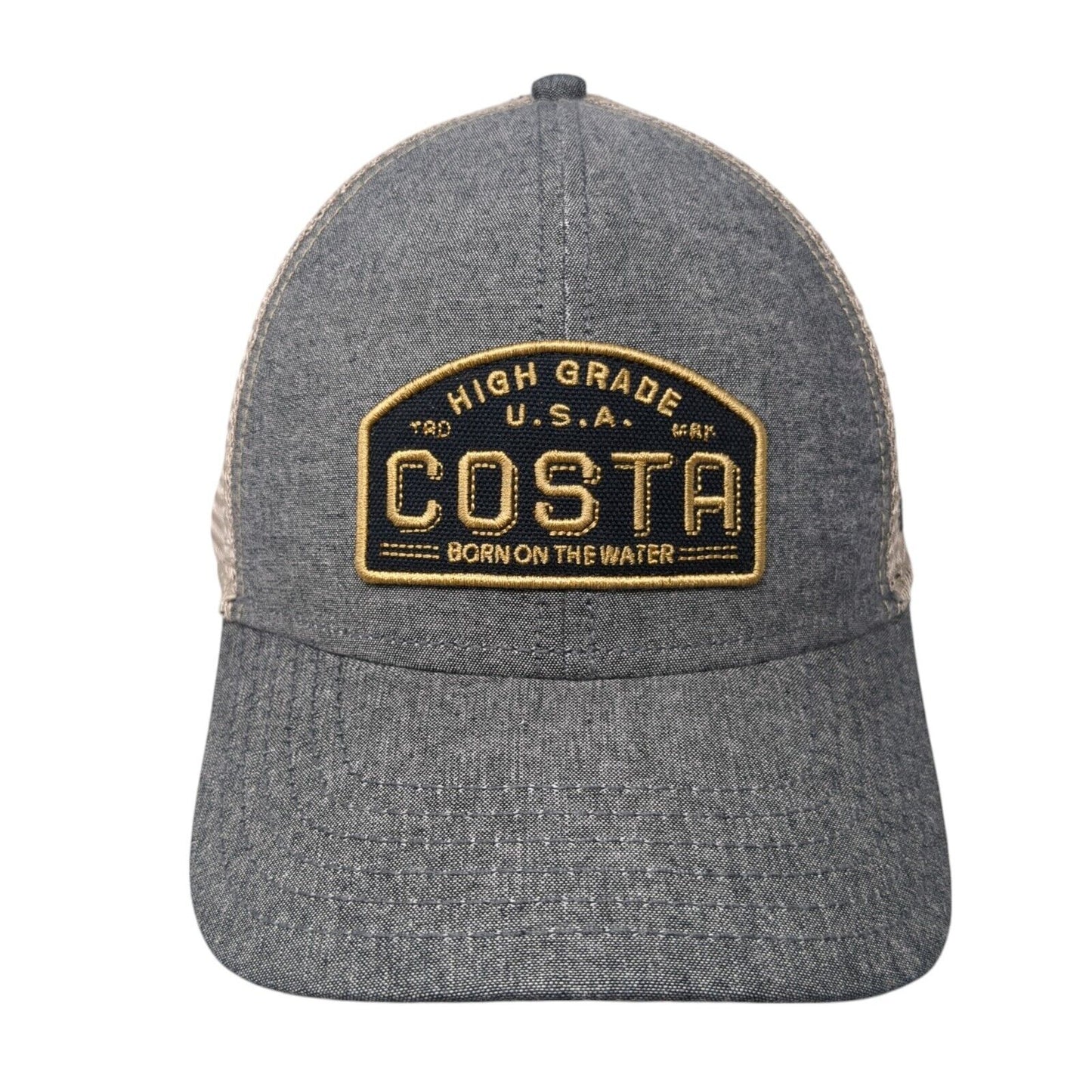 High Grade USA Costa Born On The Water Snapback Trucker Hat Gray OS Mesh Back