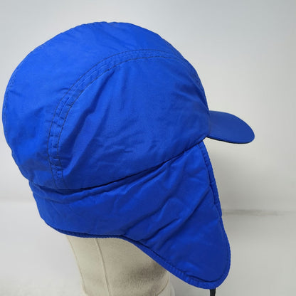 Columbia Trapper Blue Hat L Fitted Ear Flaps Quilted Made USA Winter Vintage
