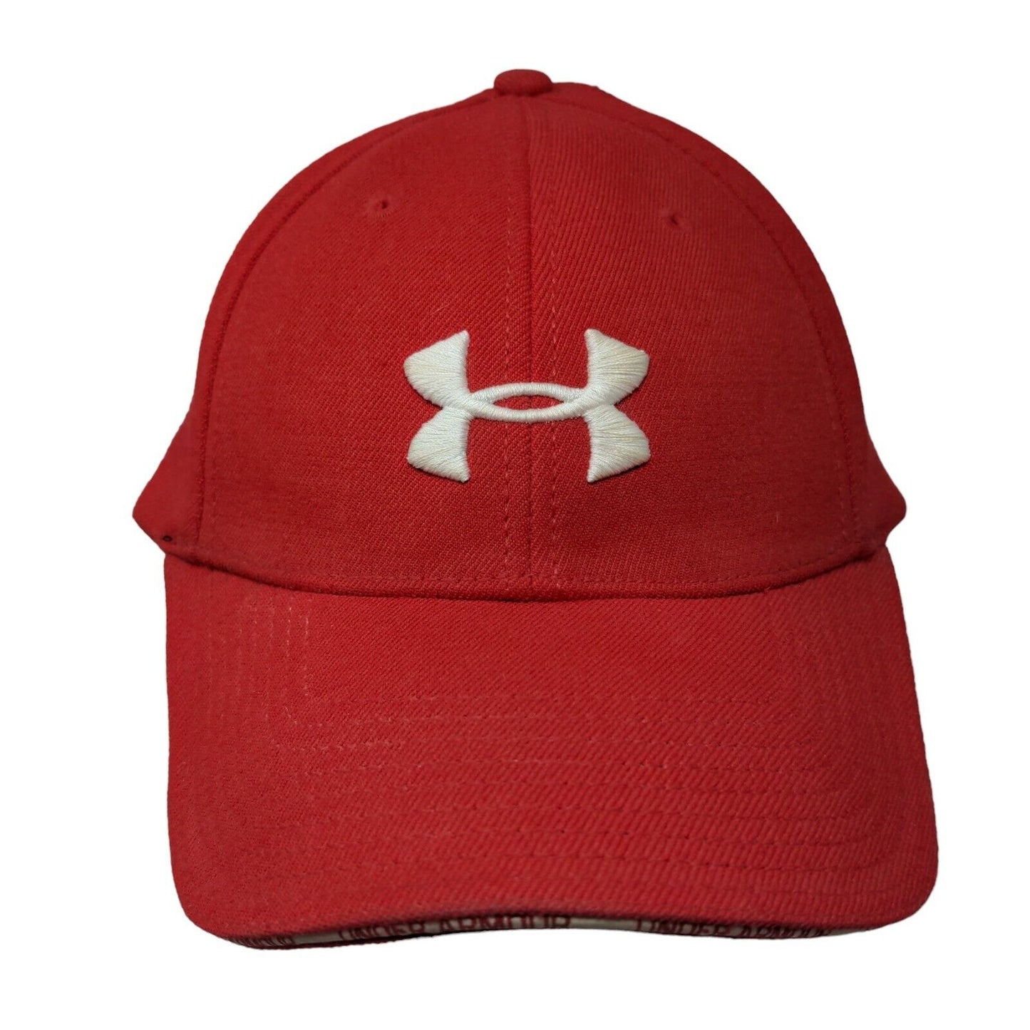 Under Armour Fitted Hat Red One Size Embroidered Control Fit 6 Panel