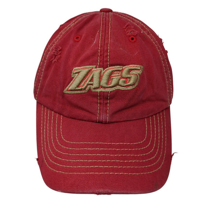 ZAGS Slideback Hat Red OS Adjustable Embroidered Distressed Top of The World