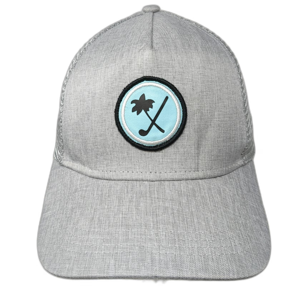 Walter Hagen Trucker Hat Gray One Size Golf Mesh Snapback Palm Tree Logo 5 Panel
