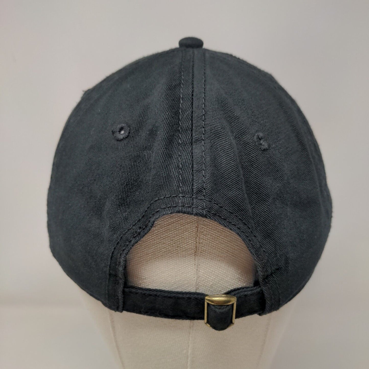 Top Gun Slideback Hat Black OSFM Adjustable Embroidered Vented Holes 6 Panel