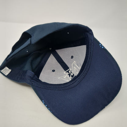 NY Strapback Hat Blue One Size Adjustable Embroidered 6 Panel Outdoor