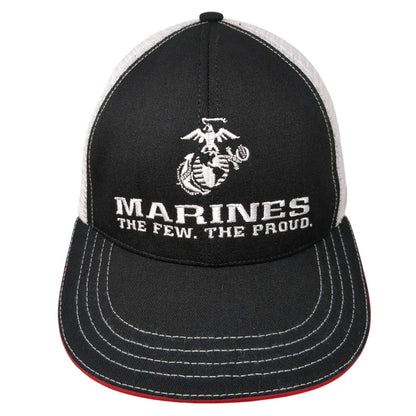 Marines The Few The Proud Snapback Trucker Hat Black One Size Mesh Back
