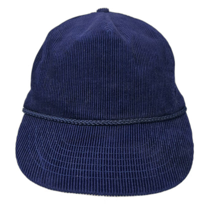 NO PROBLEM CAP 5 Panel Blue One Size Cotton Corduroy Rope Snapback Hat Blank
