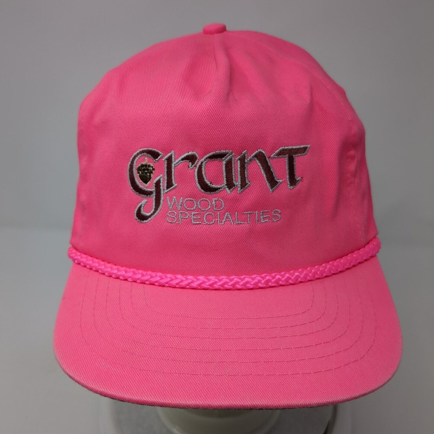 Grant Wood Specialties Slideback Hat Pink OS Adjustable Embroidered Rope San Sun