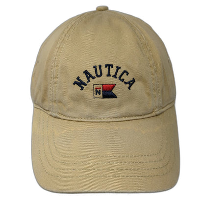 Nautica Baseball Cap Beige One Size Slideback Embroidered Cotton Logo Hat