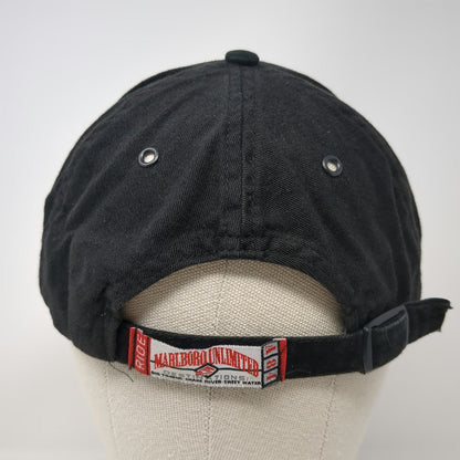 Marlboro Unlimited Baseball Cap Black One Size Hat Cotton Slideback Embroidered