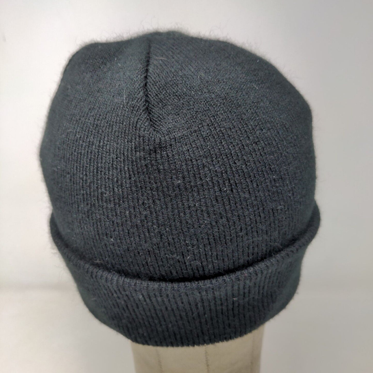 CBDistillery Men's Knit Beanie Hat Black Patch Logo 100% Acrylic