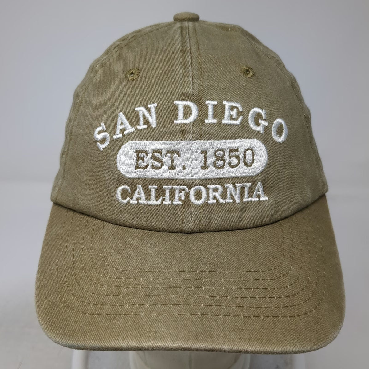 Brown Baseball Cap San Diego California Est 1850 One Size Hat Strapback Cotton