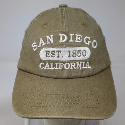 Brown Baseball Cap San Diego California Est 1850 One Size Hat Strapback Cotton