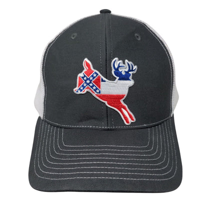 White-Tailed Deer Snapback Trucker Hat Gray OS Mesh Back W/Tags Richardson