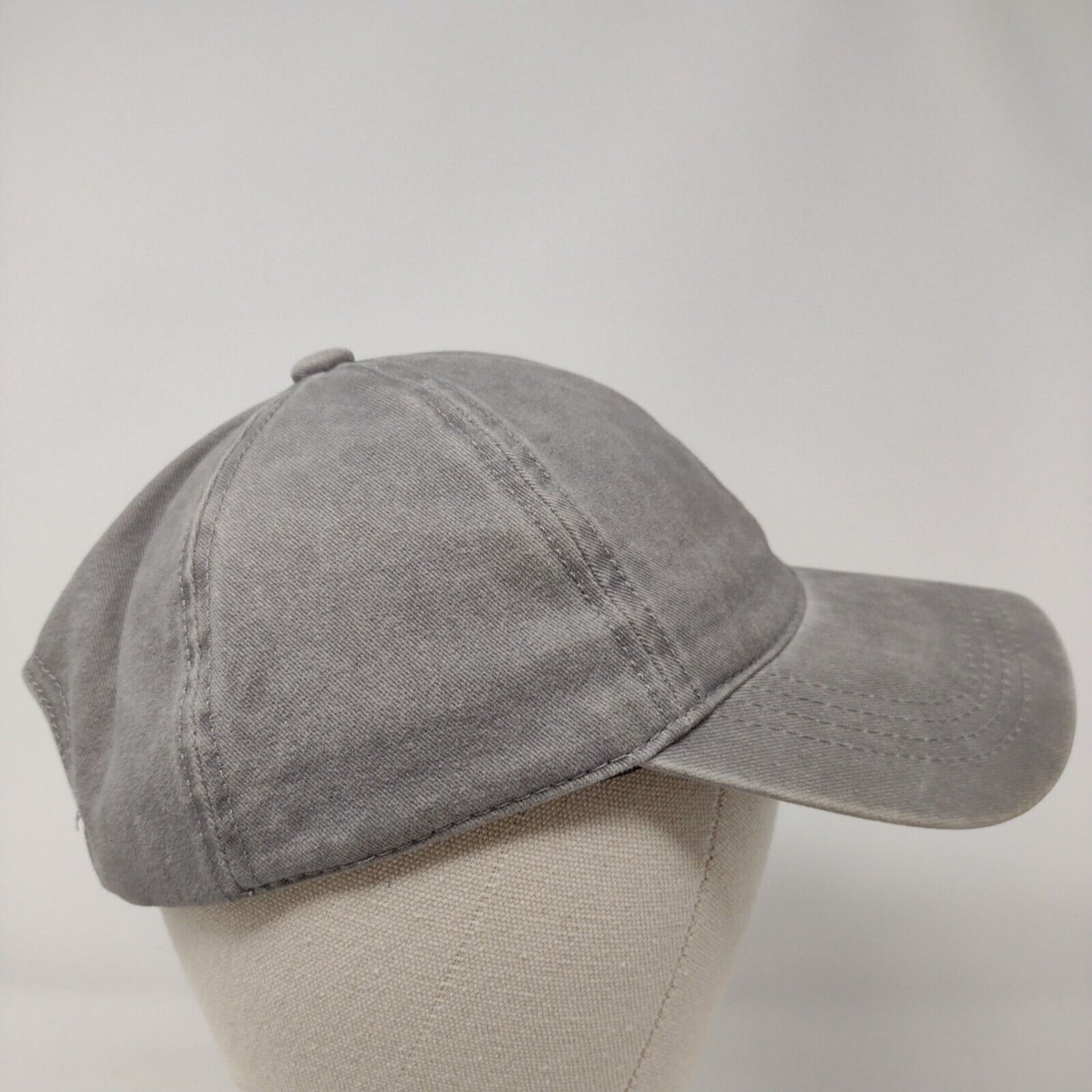 David And Young Slideback Hat Gray OSFM Adjustable Solid Blank 6 Panel