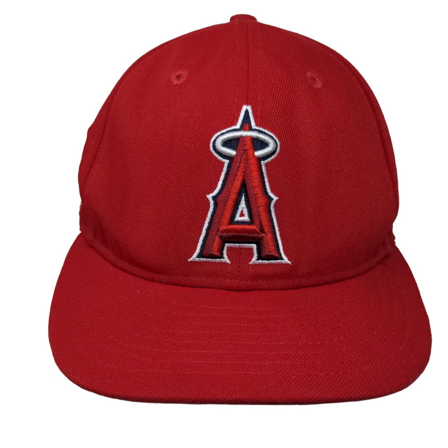 Anaheim Angels Fitted Hat Red 7 1/2 Embroidered Logo New Era 59Fifty Cooperstown