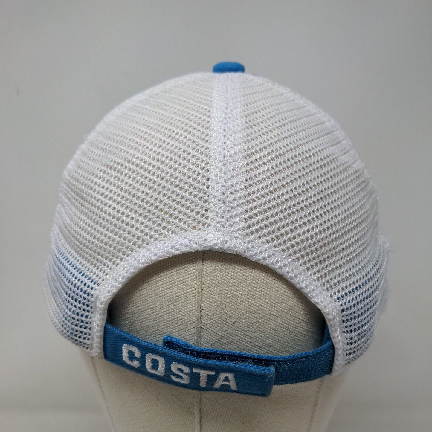 Costa Strapback Hat One Size Blue Mesh Back Embroidered Adjustable Strap