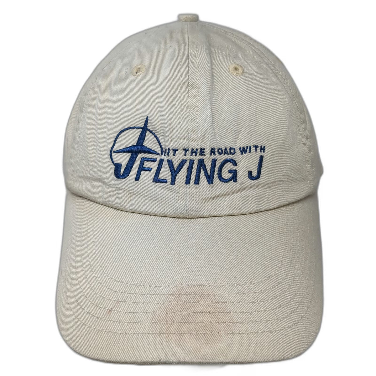 Flying J Baseball Cap Beige One Size USA Flag Hit The Road Strapback Hat