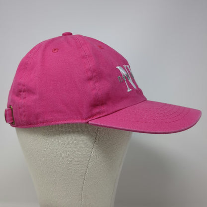 Newhattan Baseball Cap Pink One Size NYC Embroidery Slideback 100% Cotton Hat