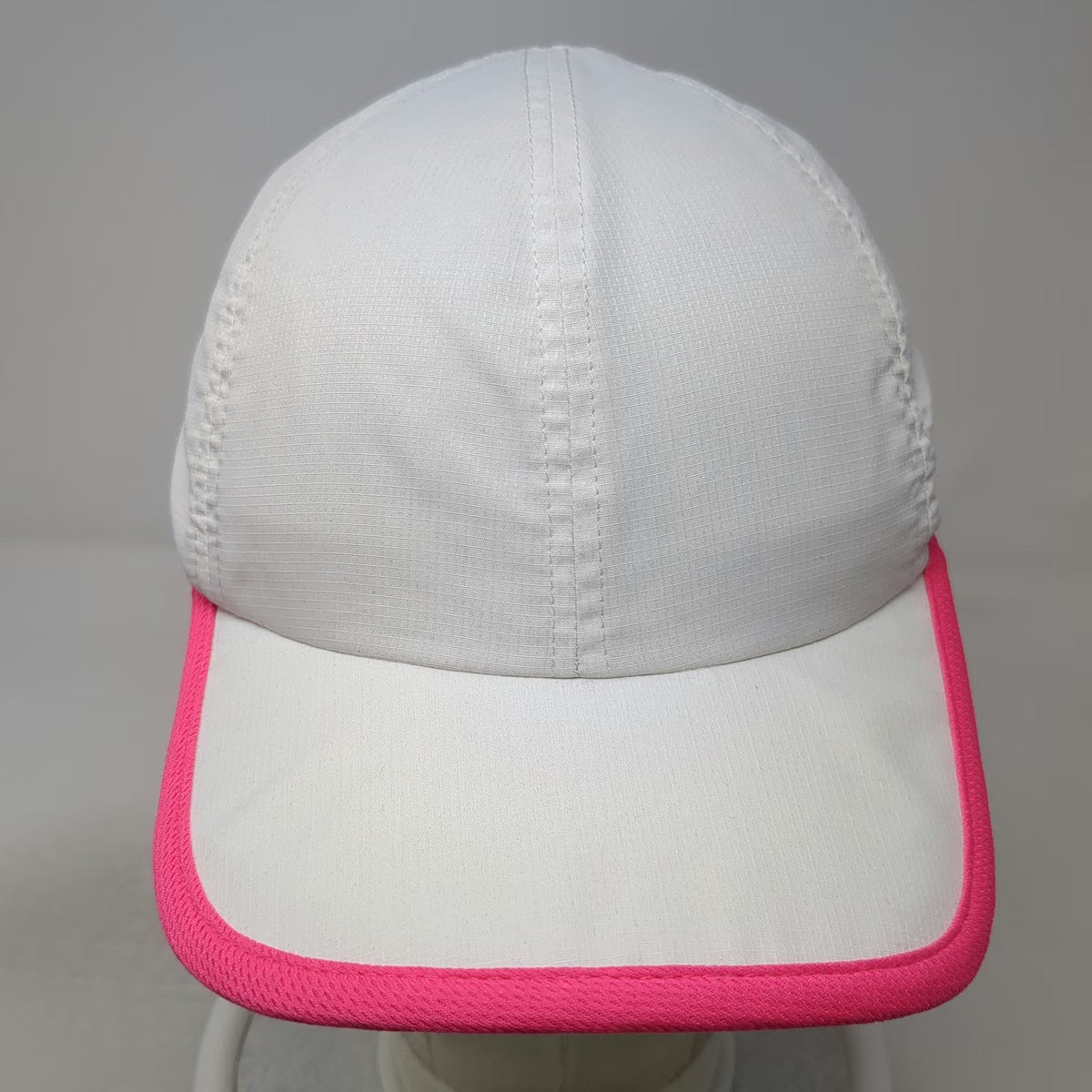 White Baseball Cap One Size Pink Performance Slideback Athletic Lightweight Hat