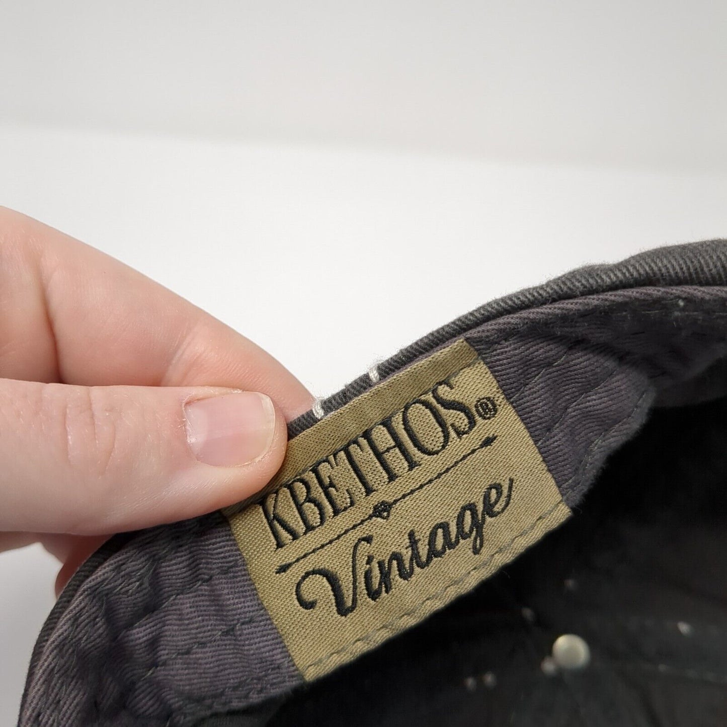 Bad Hair Day Strapback Hat Gray One Size Distressed KB ETHOS Vintage