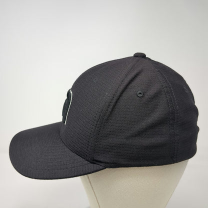 TravisMathew Baseball Cap Black M Fitted Performance Mesh Athletic Logo Hat