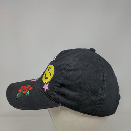 Yeah Shaka Sign Rose Wink Snapback Hat Black One Size Adjustable Embroidered