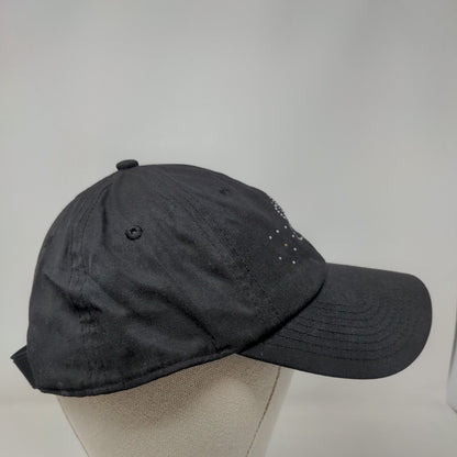 Paw Print Rhinestone Bling Strapback Hat Black One Size Hall Of Fame