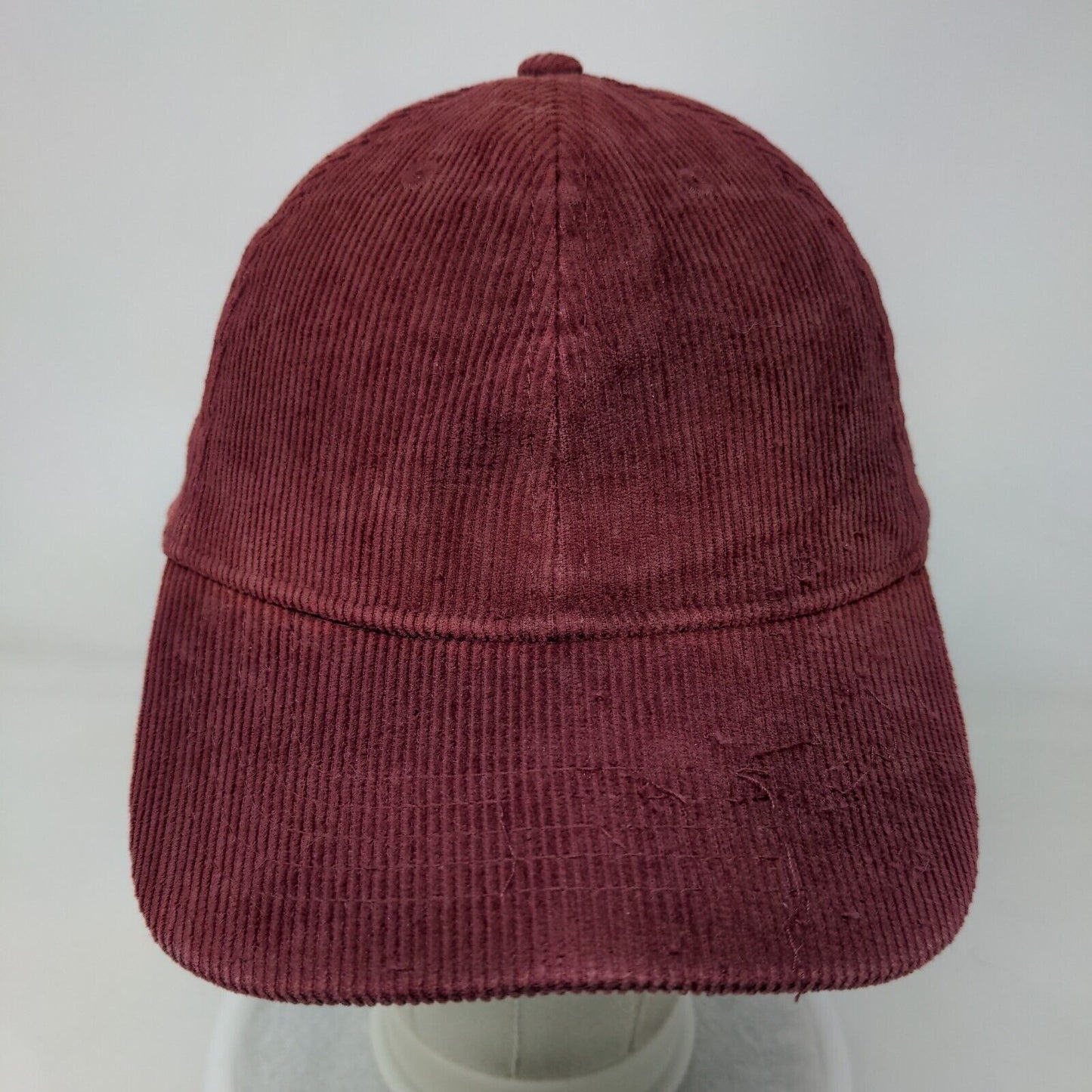 Unbranded Slideback Hat Red OSFM Adjustable Vented Holes Corduroy Blank