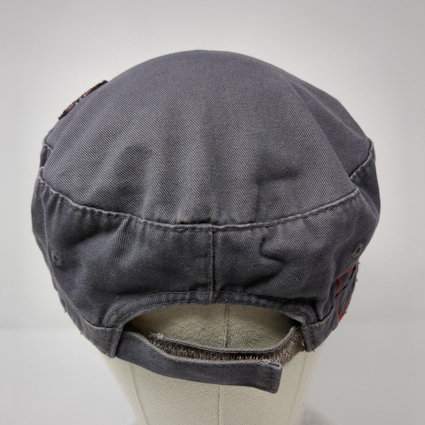 Fleur De Lis Bling Strapback Cadet Army Hat Gray One Size Rhinestone HG
