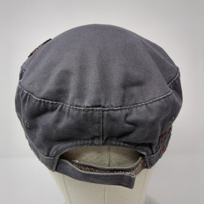 Fleur De Lis Bling Strapback Cadet Army Hat Gray One Size Rhinestone HG