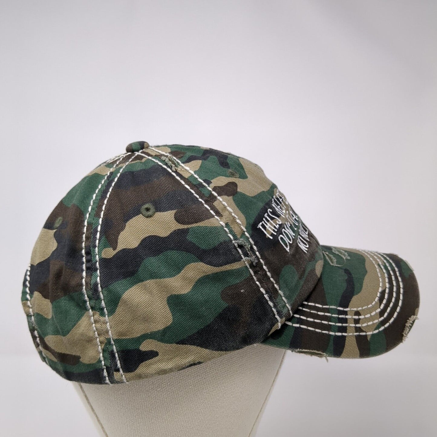 This Heifer Don't Take No Bull Strapback Hat Camouflage OS Distressed KB ETHOS