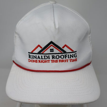 Imperial 5 Panel White One Size Hat Rope Rinaldi Roofing GAF Master Elite Flag