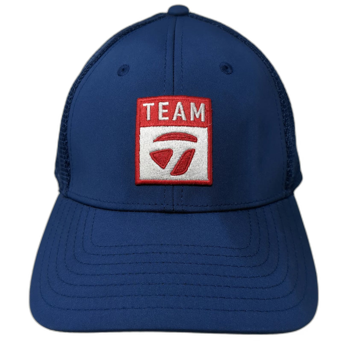 TaylorMade Baseball Cap Blue XL Mesh Team Logo Flexfit Golf Hat Curved Brim