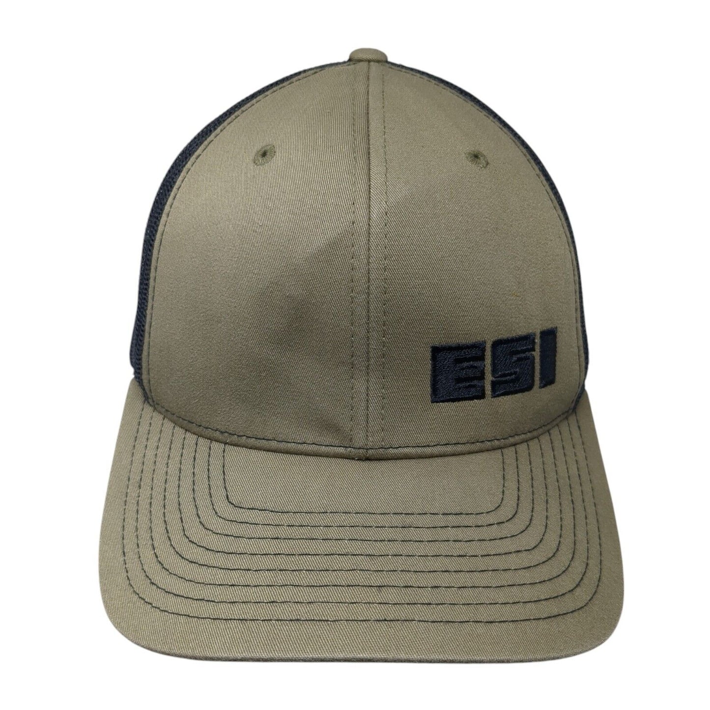 ESI Snapback Mesh Back Trucker Hat Green One Size Adjustable 6 Panel