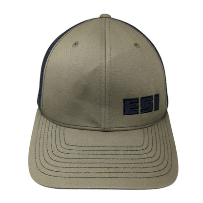 ESI Snapback Mesh Back Trucker Hat Green One Size Adjustable 6 Panel