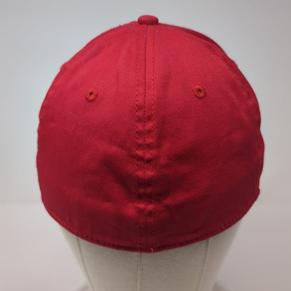 Super Mario Fitted Hat Red One Size Embroidered Logo Solid 6 Panel