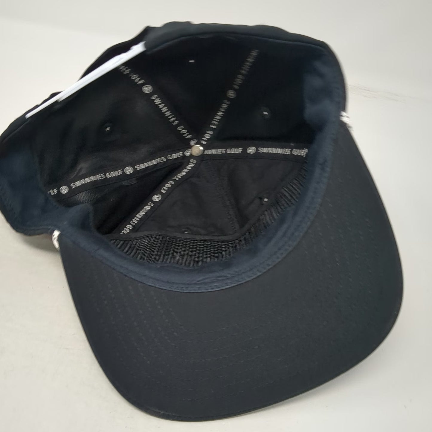 Swannies Golf 5 Panel Black Hat One Size 1895 Rope Performance Snapback Cap