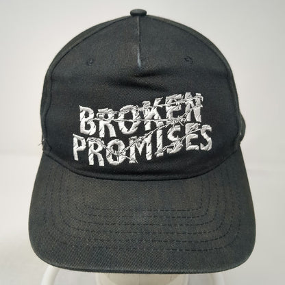 Broken Promises 5 Panel Black One Size Barbwire Embroidered Snapback Hat Logo