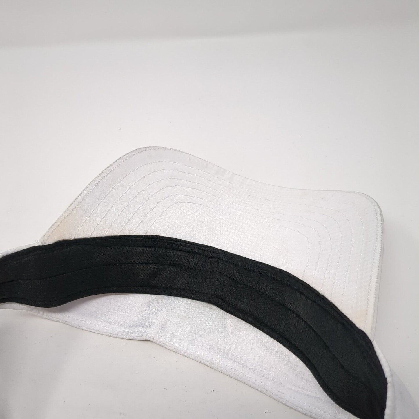 Signatures Strapback Sun Visor Hat White One Size Adjustable Logo