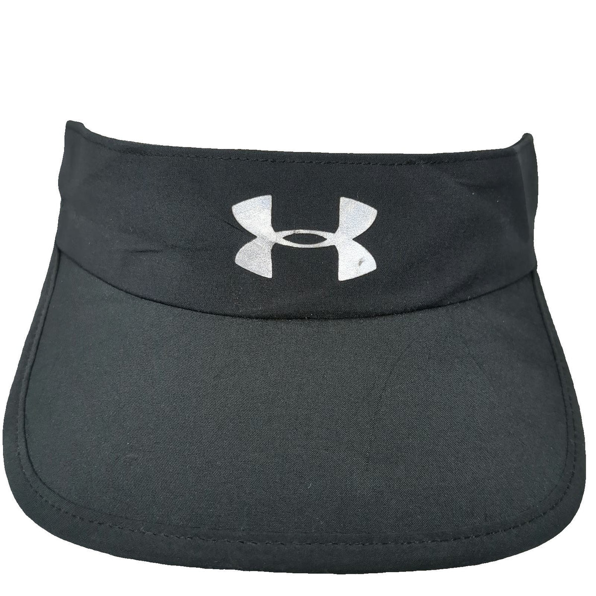 Under Armour Visor Black One Size Adjustable Strapback Silver Logo Running Hat