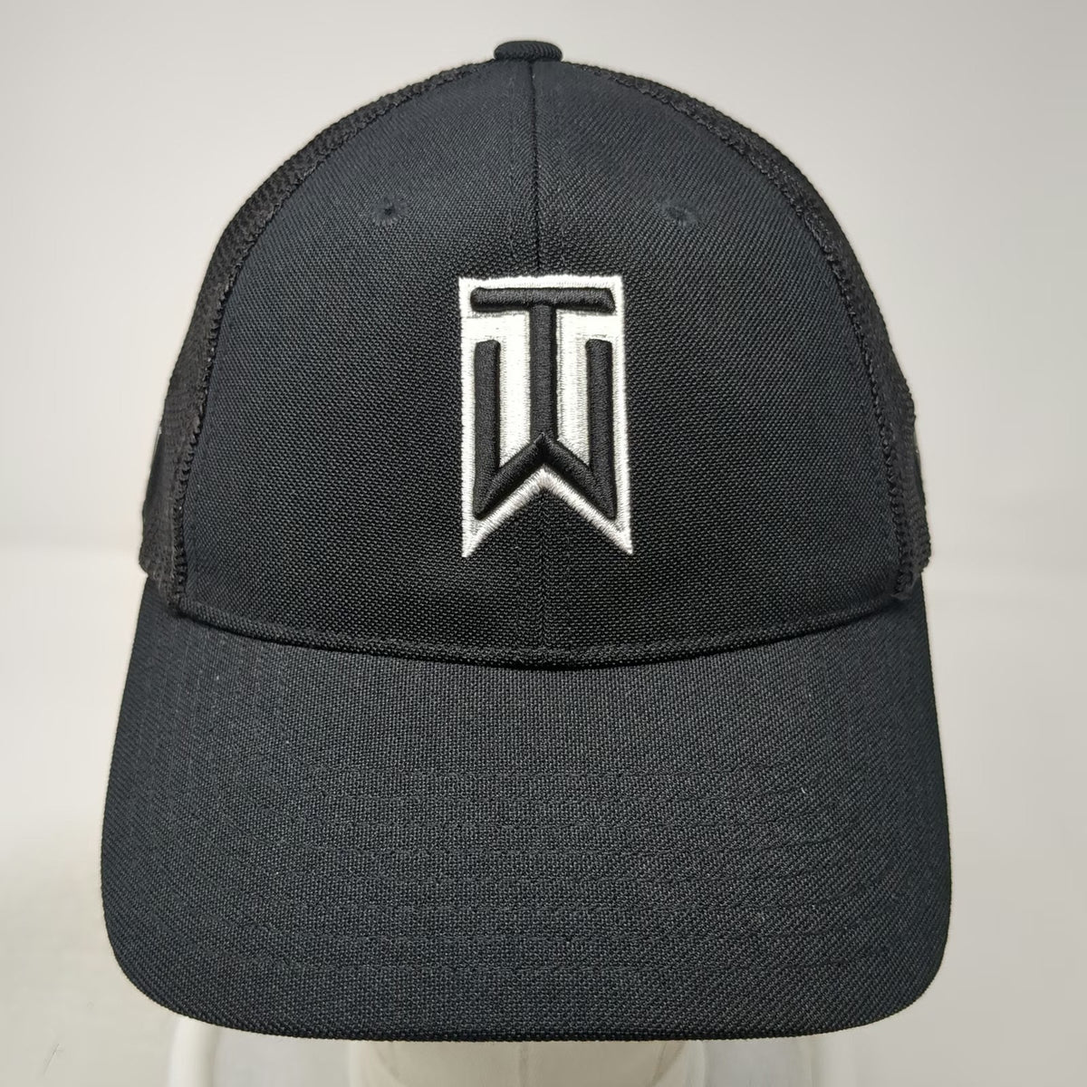 Nike Baseball Cap Black One Size Tiger Woods TW Mesh VRS RZN Stretch Golf Hat