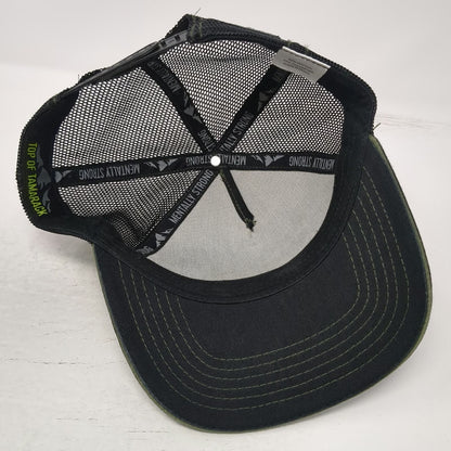 Top of Tamarack Trucker Hat Black One Size Mesh Back Landscape Mountains hat