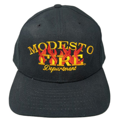 New Era Baseball Cap Blue 7 5/8 Modesto Fire Department Fitted USA Vintage